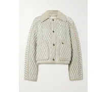 Steppjacke Aus Gestepptem Shell Mit Baumwollcordbesätzen - Silber