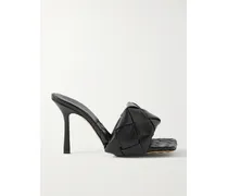 Lido Intrecciato Leather Mules - Black