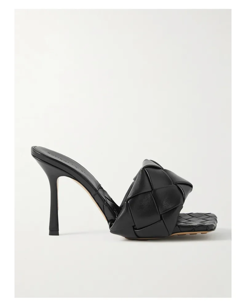 Bottega Veneta Lido Intrecciato Leather Mules - Black Black