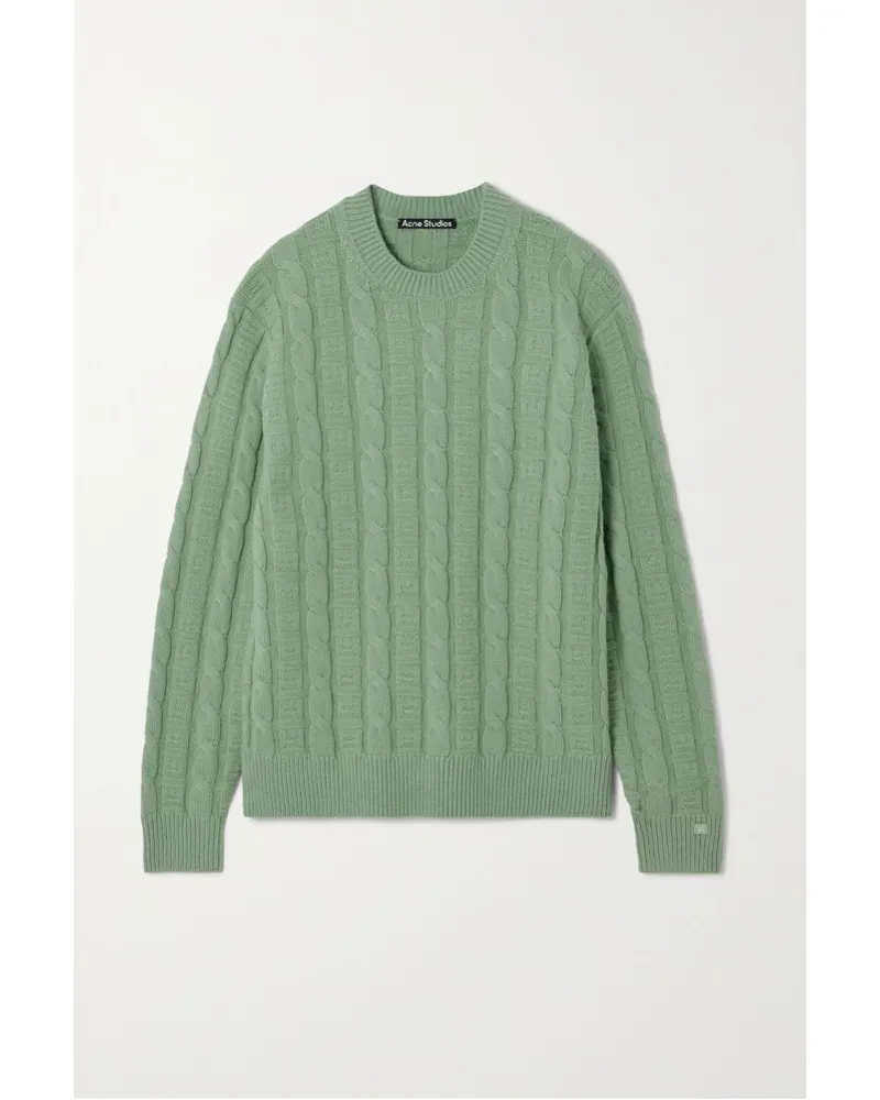 Acne Studios Zopfstrickpullover aus Einer Wollmischung Grün