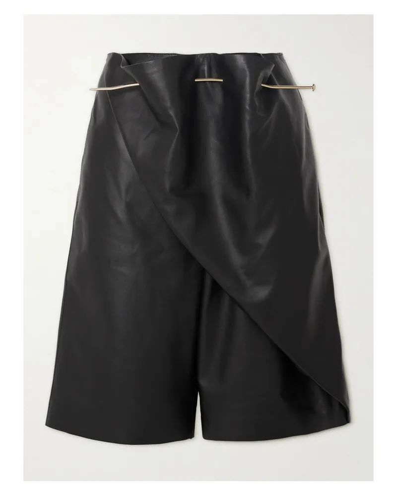 Loewe Ledershorts Mit Falten Und Verzierung - Schwarz Schwarz