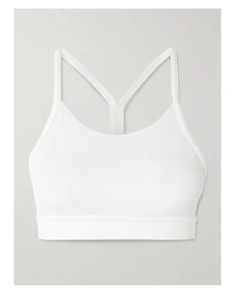 LULULEMON Flow Y Sport-bh Aus Stretch-material Mit Einsatz Aus Recyceltem Mesh - Weiß Weiß