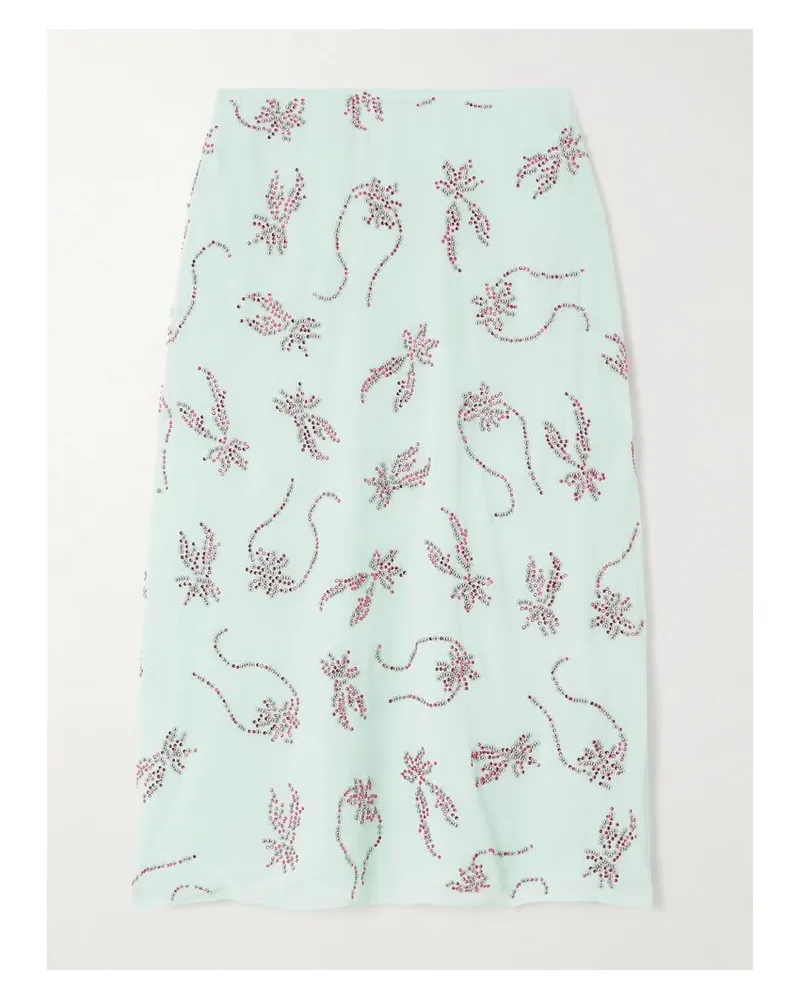 16ARLINGTON Dafne Midirock Aus Chiffon Mit Kristallen Und Nieten - Blau Blau