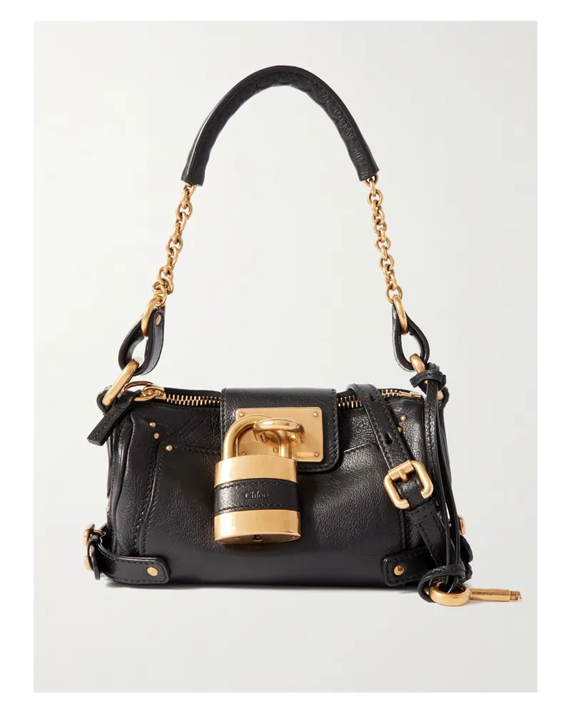 Chloé Paddington Schultertasche Aus Strukturiertem Leder - Schwarz Schwarz