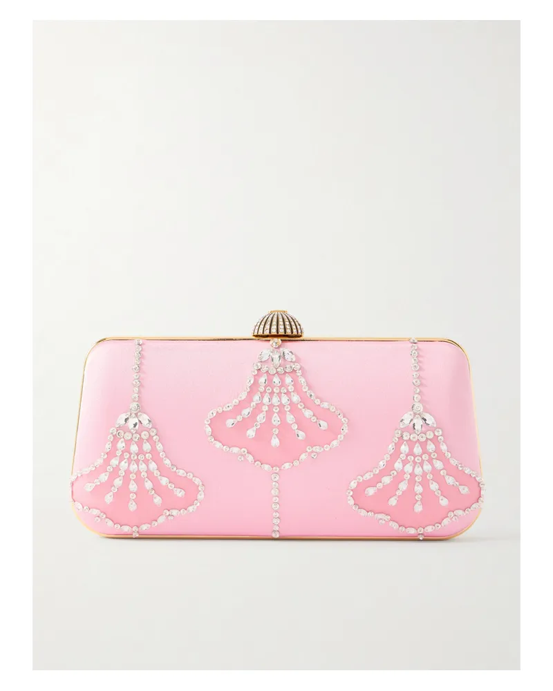 Valentino Garavani Carry Secrets Embellished Satin Clutch - Pink Pink