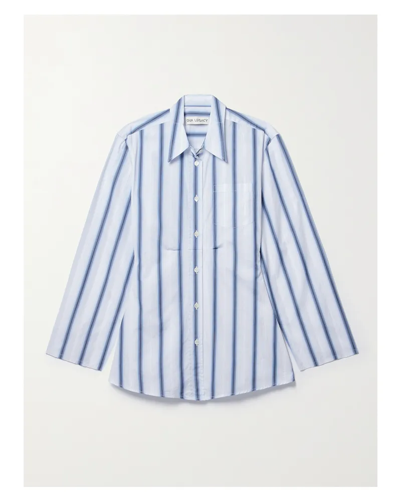 Our Legacy Daisy Hemd Aus Gestreifter Baumwollpopeline - Blau Blau