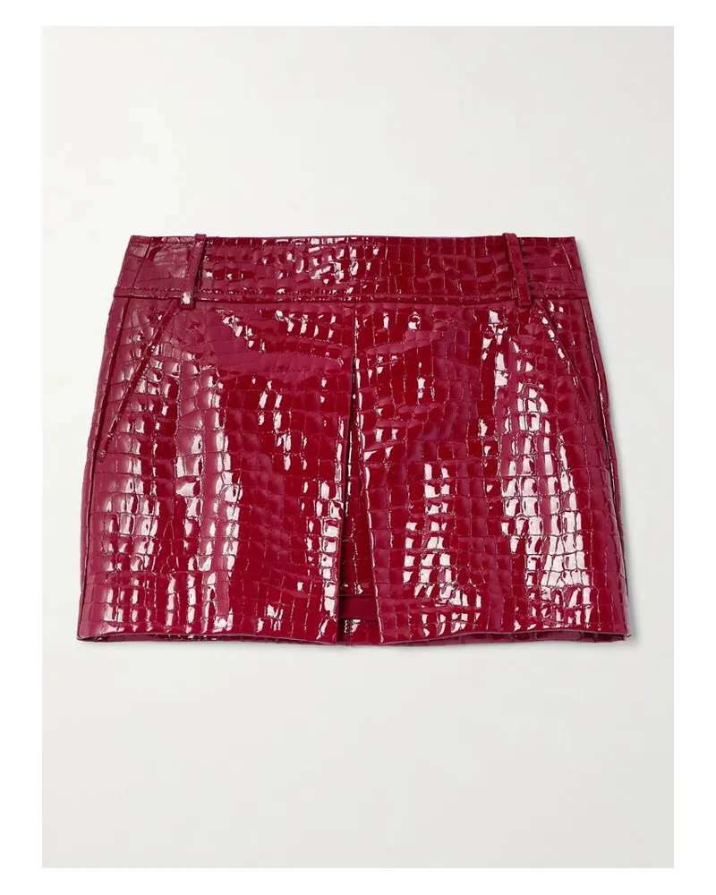 Tom Ford Minirock Aus Lackleder Mit Krokodileffekt - Pink Pink