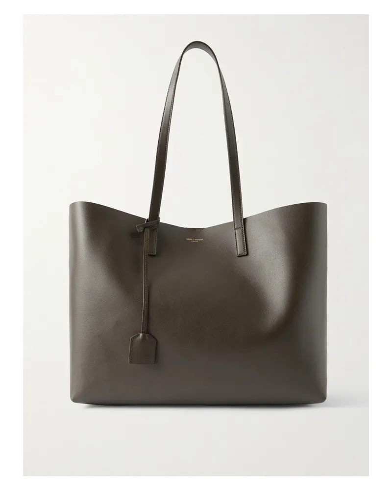 Saint Laurent East/west Large Leather Tote - Green Green