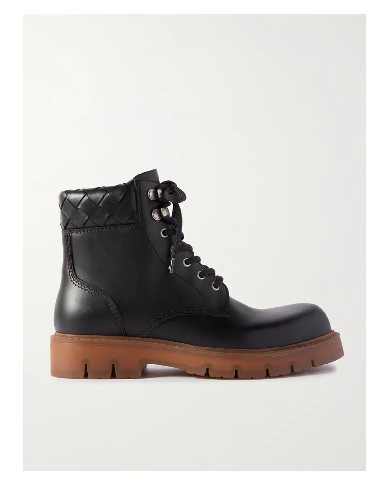 Bottega Veneta Haddock Leather Ankle Boots - Brown Brown