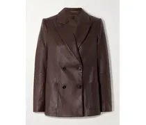 Jones Doppelreihiger Blazer Aus Leder - Braun