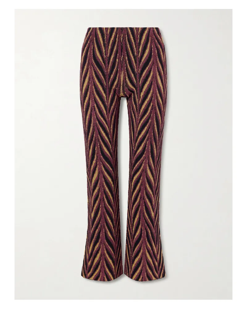 Proenza Schouler Amelia Jacquard-knit Flared Pants - Purple Purple