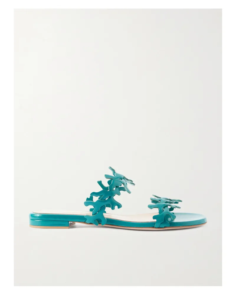 Gianvito Rossi Nuit 95 Patent-leather Sandals - Blue Blue