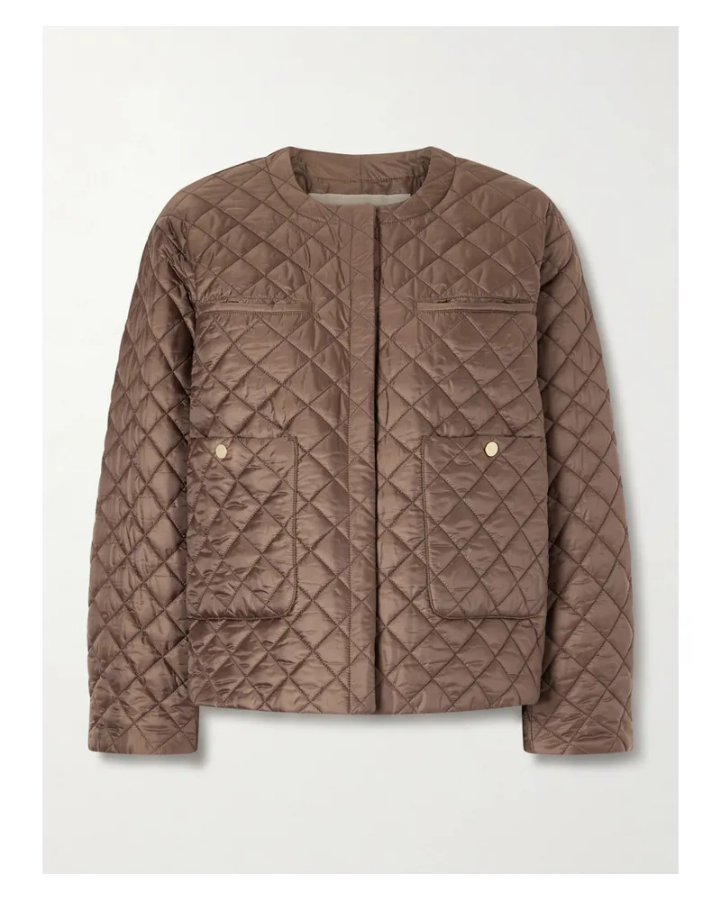 Max Mara Cropped Padded Quilted Shell Jacket - Brown Brown