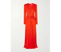 Azure Satin Maxi Dress - Red