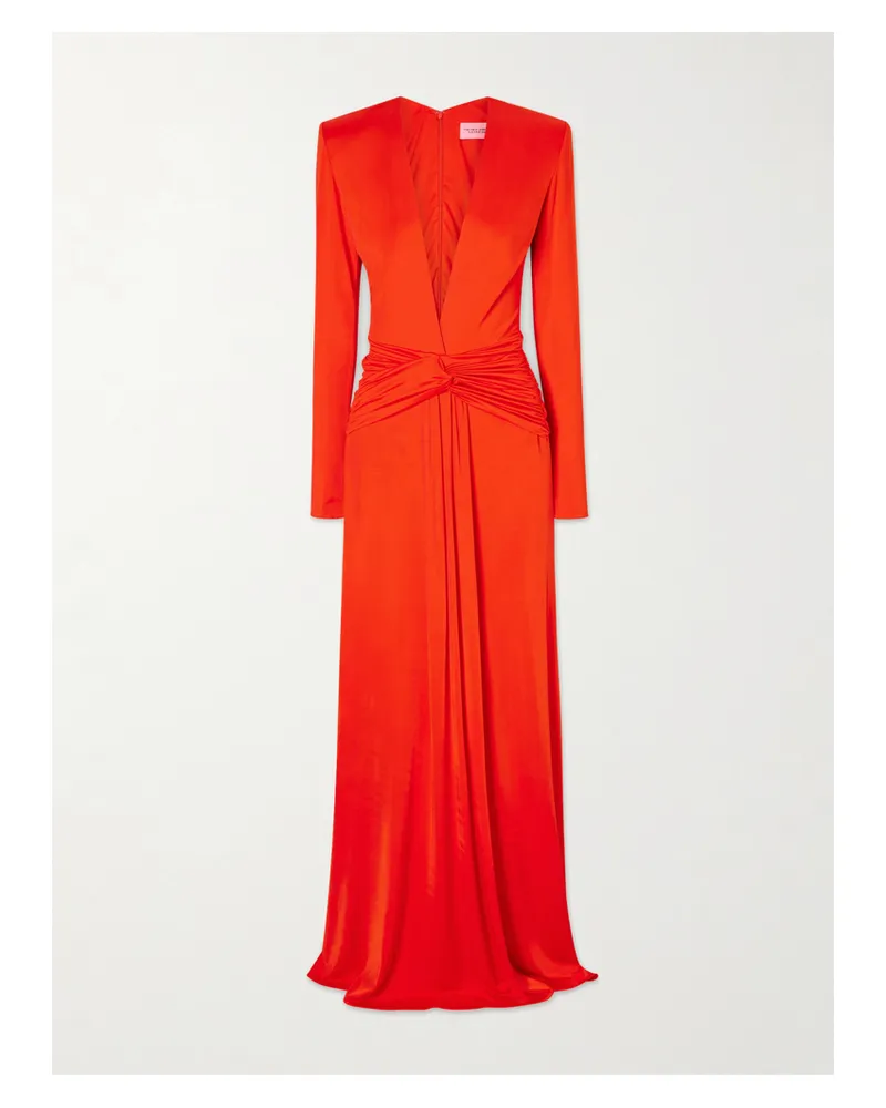 The New Arrivals Ilkyaz Ozel Azure Satin Maxi Dress - Red Red