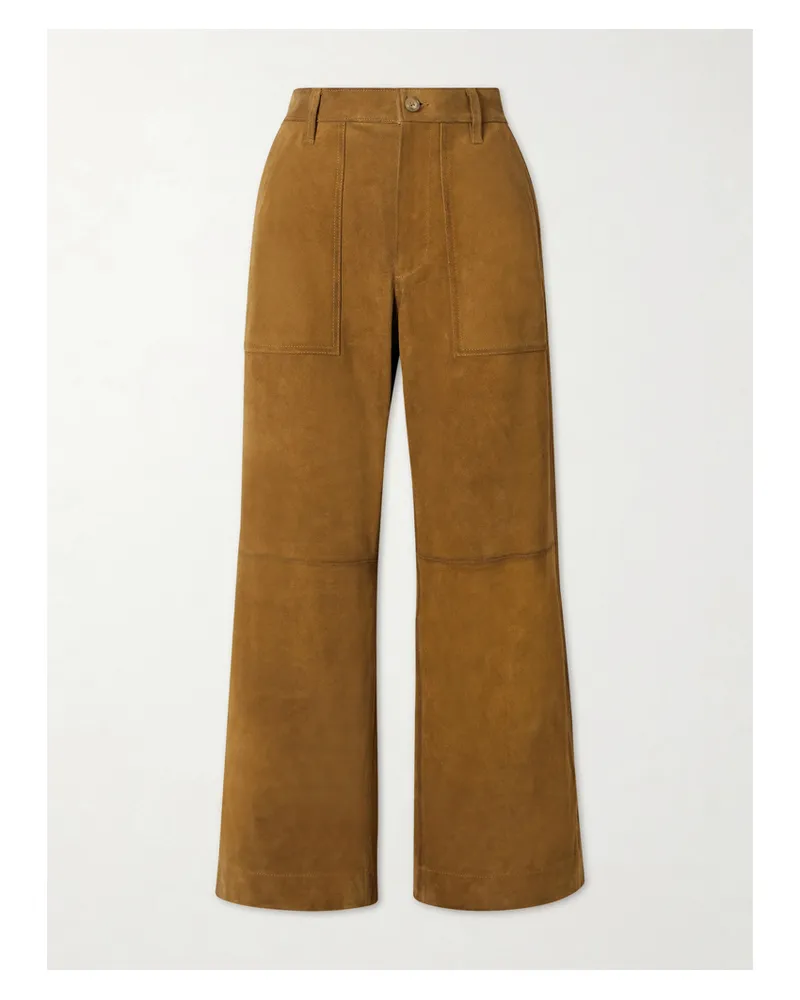 Ralph Lauren Hose Mit Geradem Bein Aus Veloursleder - Braun Braun