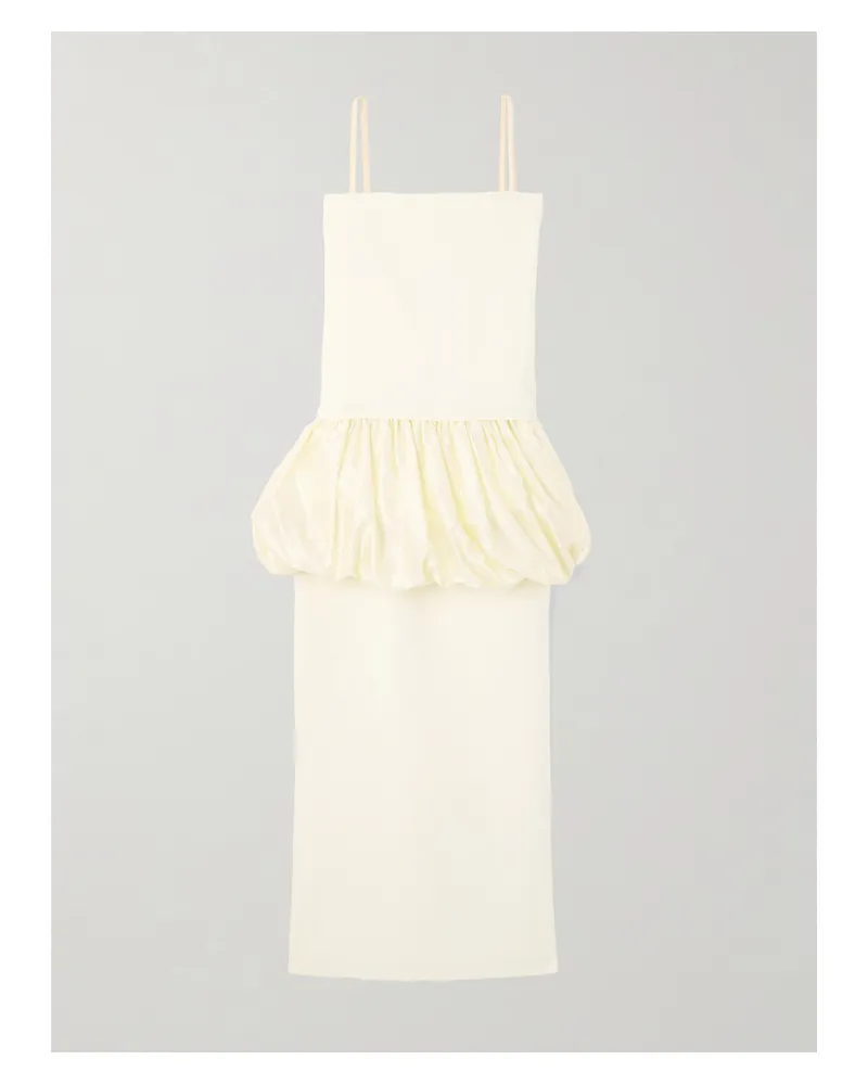 Carven Mehrlagige Robe Aus Grain De Poudre Aus Wolle Und Gerafftem Satin - Creme Creme