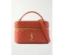 Gaby Vanity Mini Quilted Leather Shoulder Bag - Orange