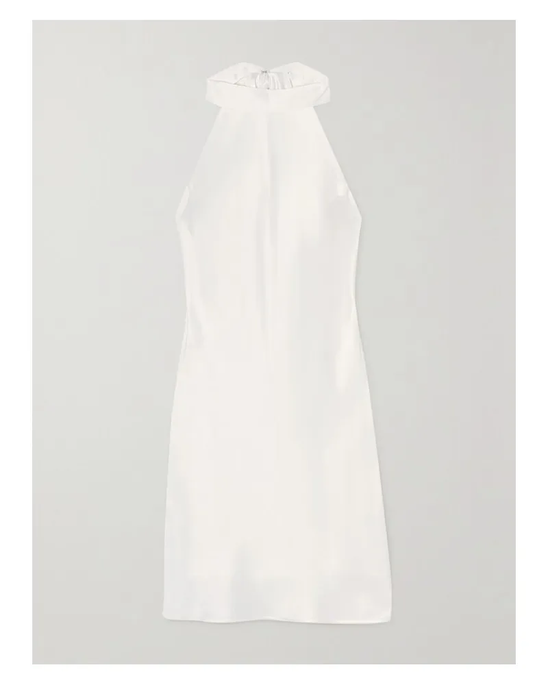 GALVAN Neckholder-minikleid Aus Satin - Weiß Weiß