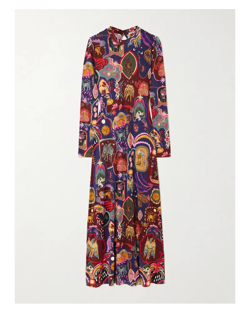FARM Rio Maxikleid Aus Bedrucktem Jersey - Lila Lila