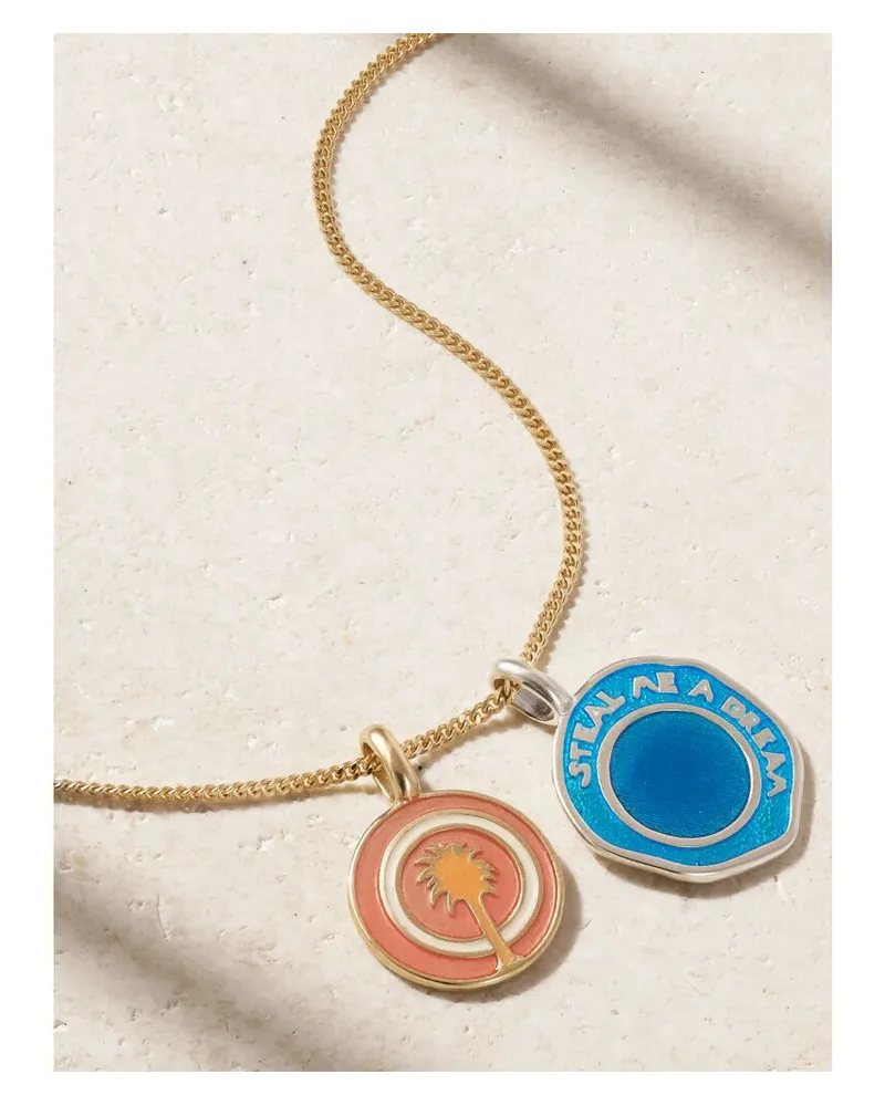 Pascale Monvoisin Hydra + Faro + June Kette Aus 9 Karat Gold Und Sterlingsilber Mit Tsavorit Und Harz Gold