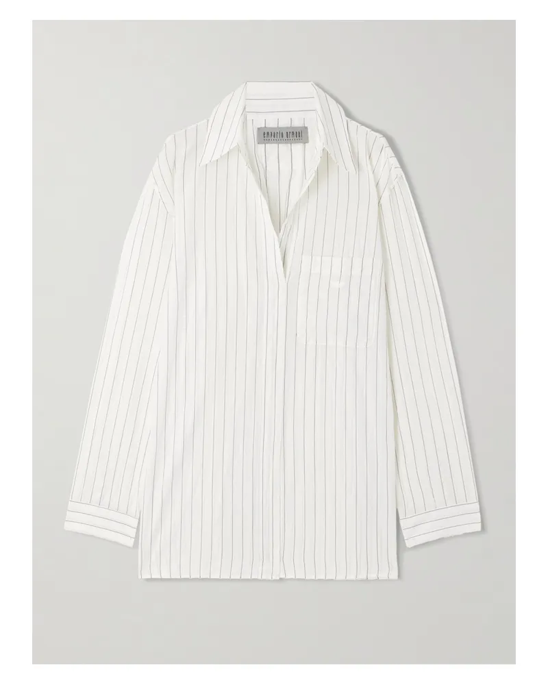 Our Legacy Emporio Armani Grazia Oversized-hemd Aus Gestreifter Baumwolle - Weiß Weiß