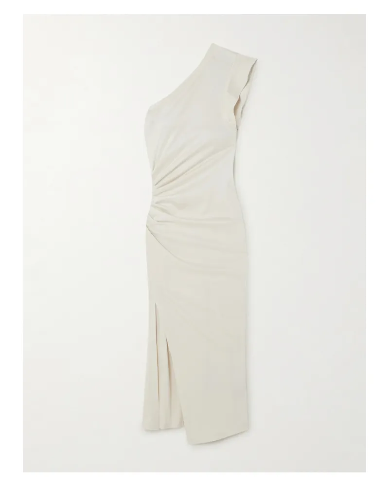 Isabel Marant Maude Asymmetrisches Midikleid Aus Baumwoll-jersey Mit Raffungen - Wollweiß Wollweiß