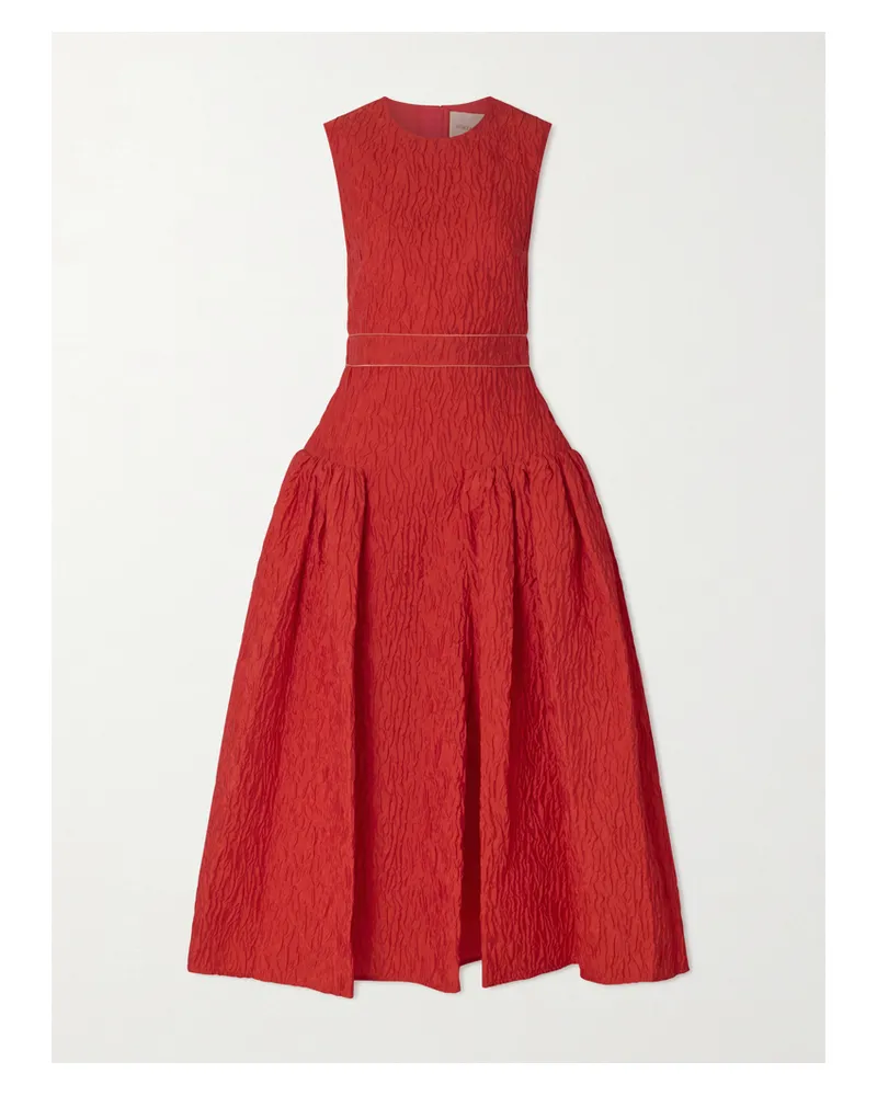 Roksanda Ilincic Aya Cloqué Midi Dress - Red Red