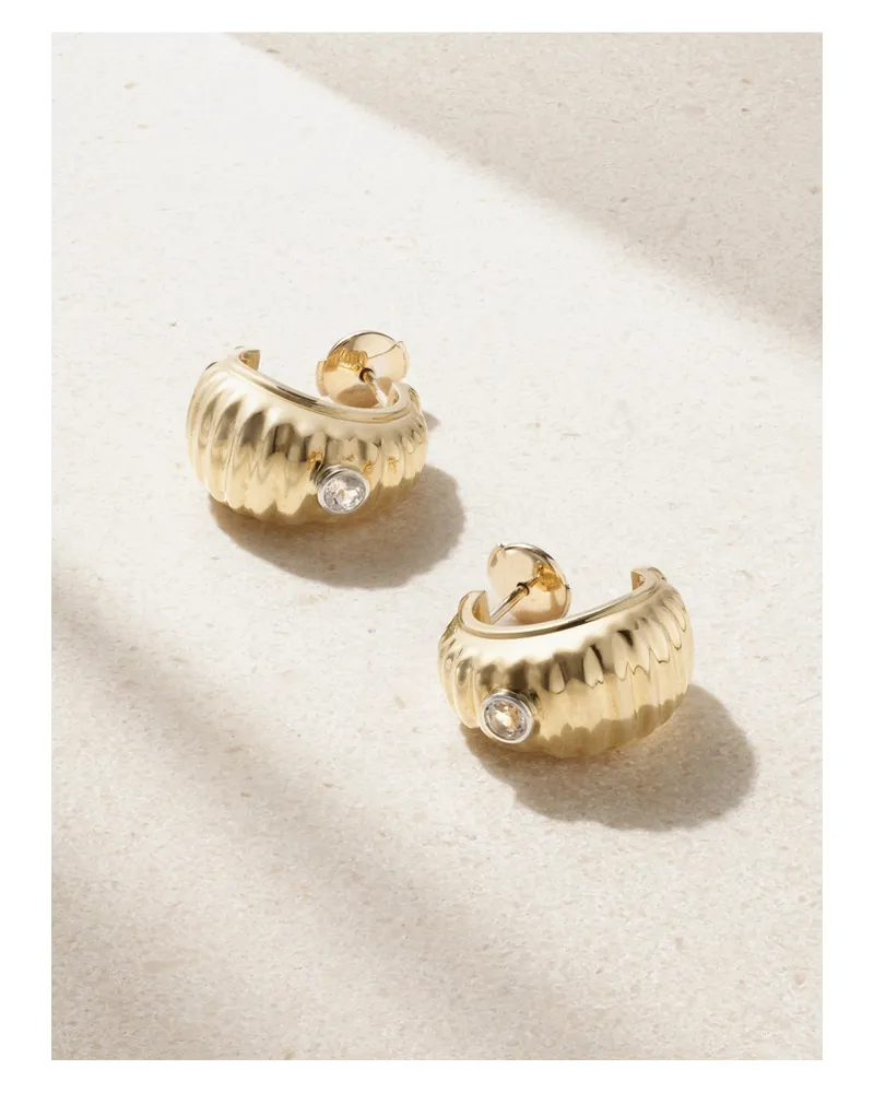 Yvonne Léon Creolen Aus 9 Karat Gold Mit Topasen Gold
