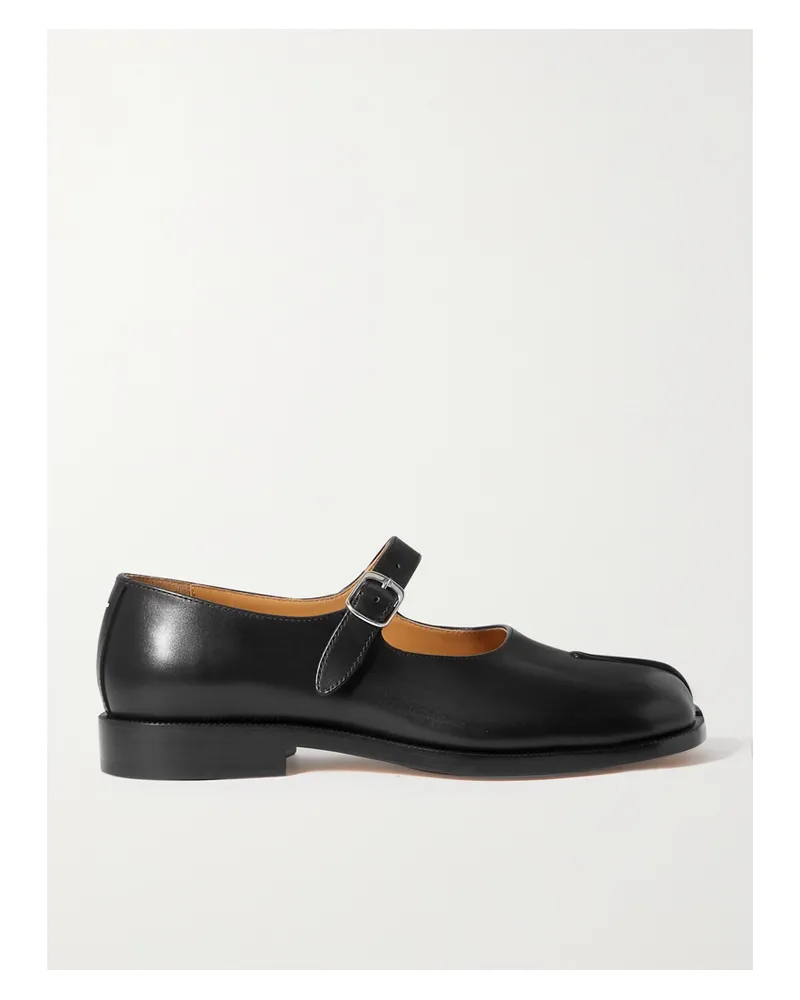 Maison Margiela Tabi Split-toe Leather Flats - Black Black