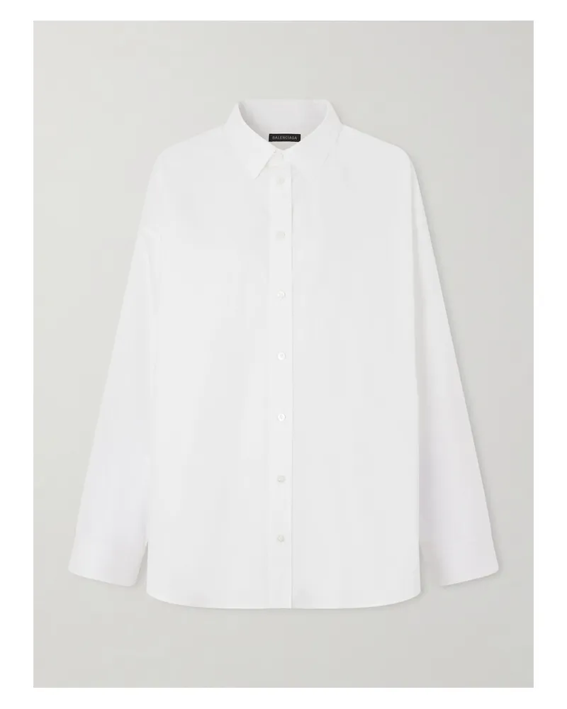 Balenciaga Hemd Aus Baumwollpopeline Mit Schnürung - Weiß Weiß