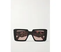 Sonnenbrille Mit Eckigem Rahmen Aus Azetat In Hornoptik