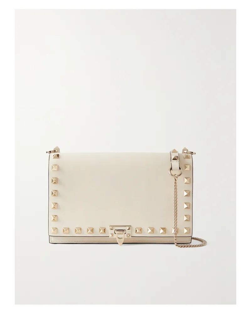 Valentino Garavani Rockstud Clutch Aus Leder - Elfenbein Elfenbein