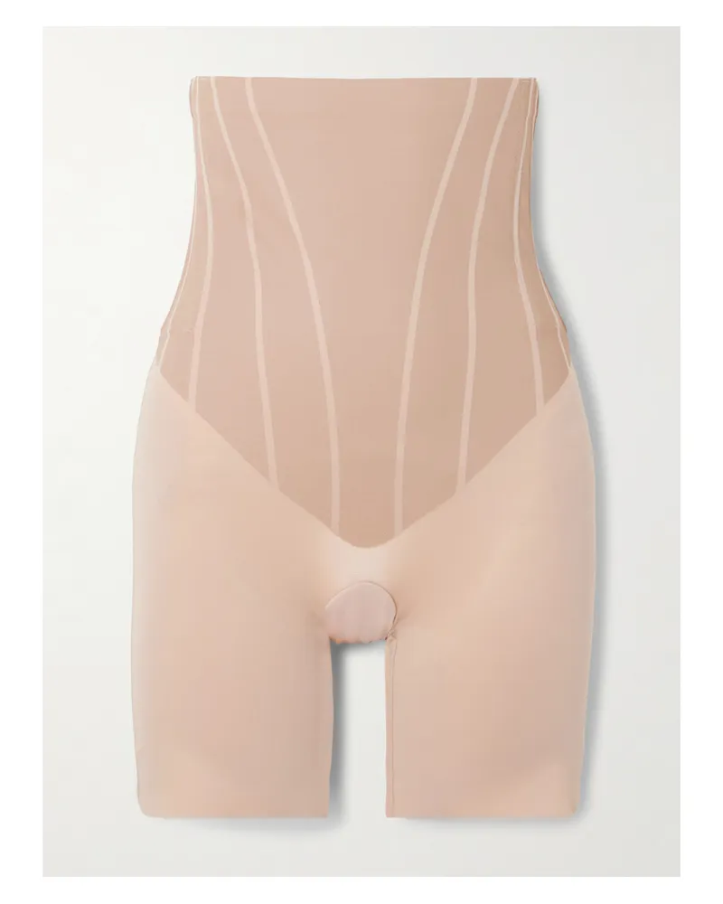 Spanx Spanxsupersculpt™ Totalcontour High-waisted Mid-thigh Shorts - Neutrals Neutrals