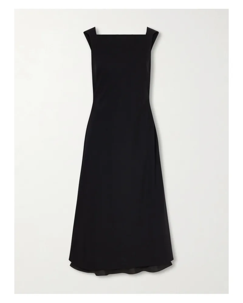 The Row Helena Wool Midi Dress - Black Black