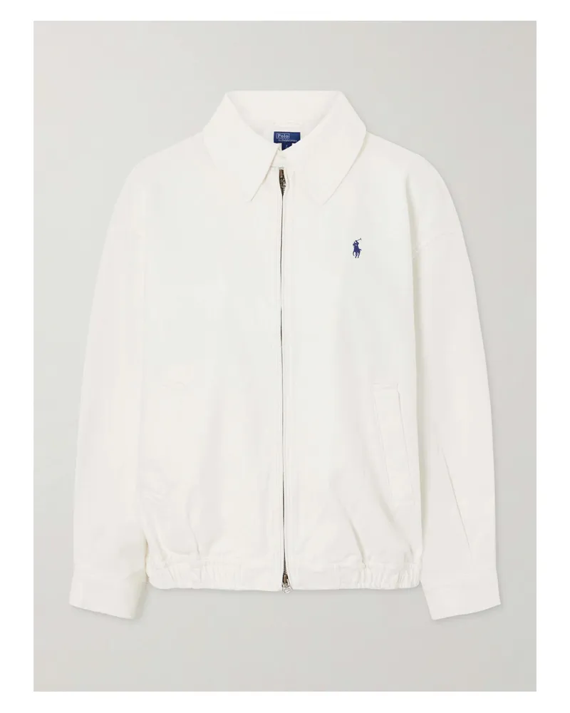 Ralph Lauren Logo-embroidered Cotton Bomber Jacket - Neutrals Neutrals