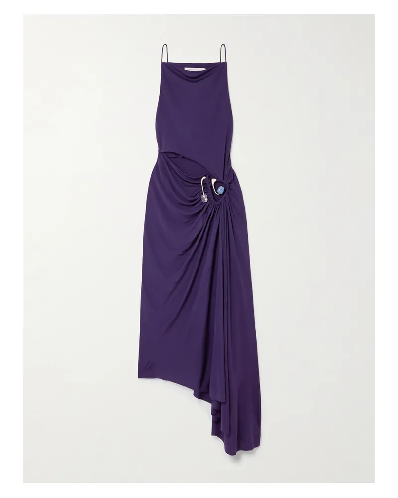 Christopher Esber Veer Asymmetrisches Kleid Aus Jersey Mit Verzierung, Cut-out Und Raffungen - Lila Lila