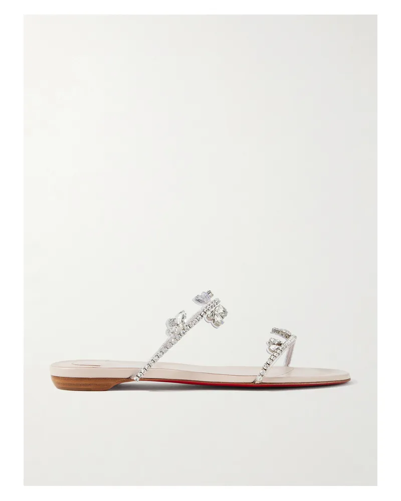 Christian Louboutin Just Queenie Crystal-embellished Pvc Sandals - Silver Silver