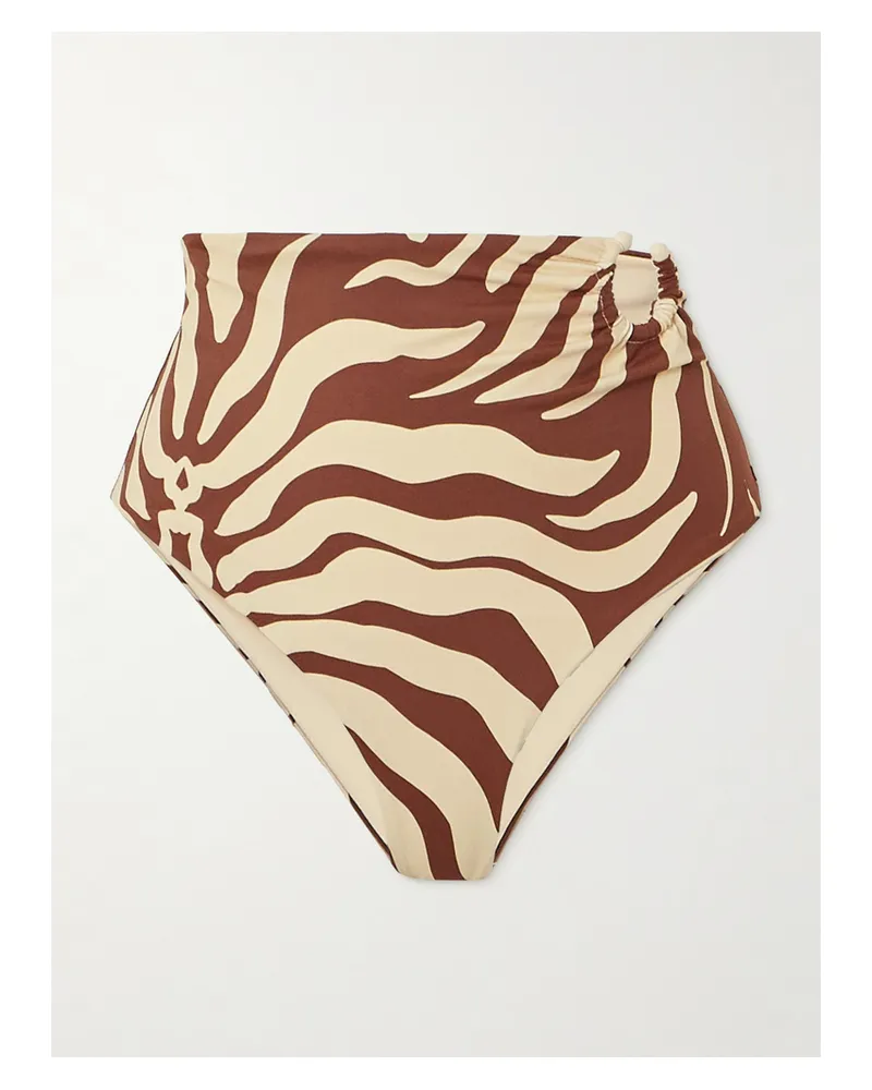 Johanna Ortiz Taita Wendbares Bikini-höschen Aus Bedrucktem Stretch-material Mit Verzierung - Ecru Ecru