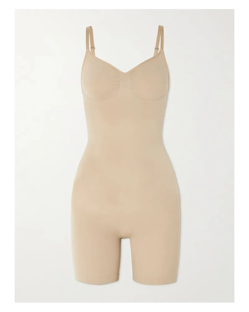 SKIMS Seamless Sculpt Low Back Mid Thigh Bodysuit – Clay – Body - Neutral Neutral