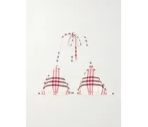 Sadie Checked Bikini Top - Pink