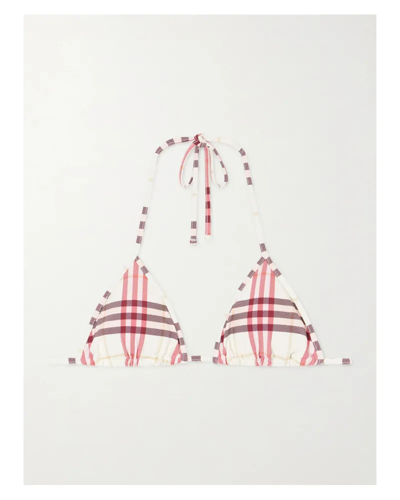 Burberry Sadie Checked Bikini Top - Pink Pink