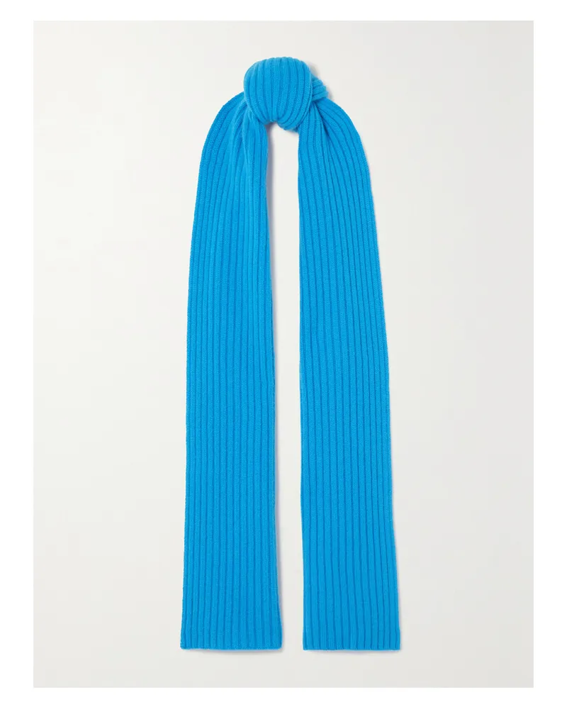 arch4 Nancy Schal Aus Geripptem Kaschmir - Blau Blau