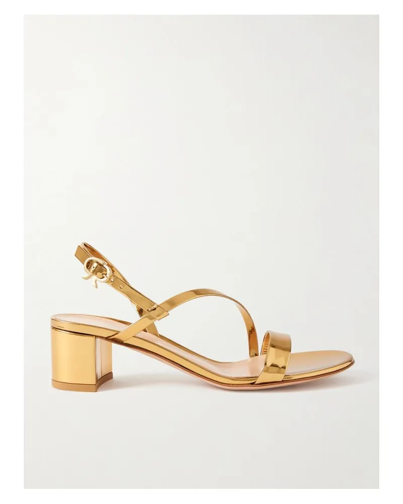 Gianvito Rossi Betsey 45 Sandalen Aus Metallic-leder - Gold Gold