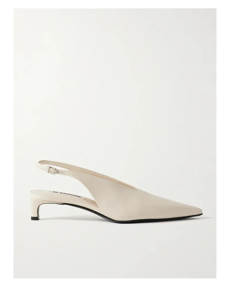 Jil Sander Slingback-pumps Aus Leder - Wollweiß Wollweiß
