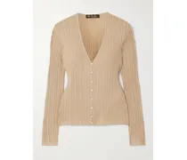 Rimella Cardigan Aus Einer Kaschmir-seidenmischung In Zopfstrick - Creme