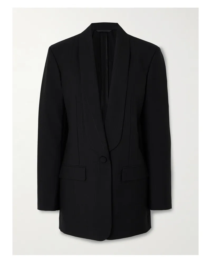 Givenchy Blazer Aus Twill Aus Einer Wollmischung Mit Nadelstreifen In Metallic-optik - Schwarz Schwarz