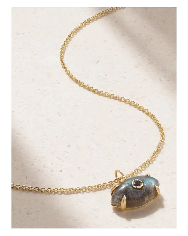 Sydney Evan Kette Aus 14 Karat Gold Mit Labradorit Und Saphir Gold