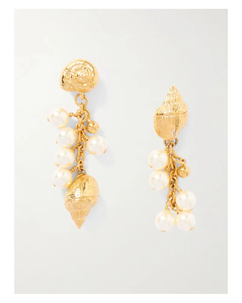 Chloé Goldfarbene Ohrringe Mit Kunstperlen Gold