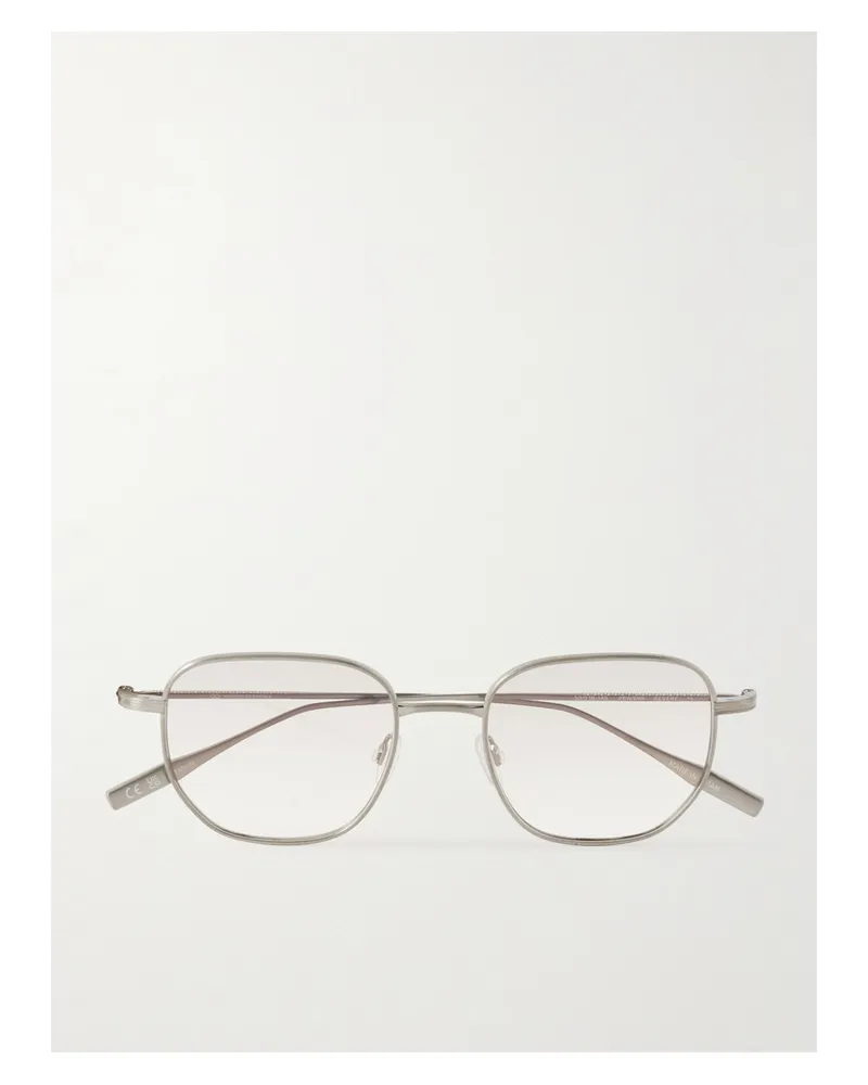 Barton Perreira Revere Sonnenbrille Aus Silberfarbenem Titan Mit Eckigem Rahmen - Grau Grau